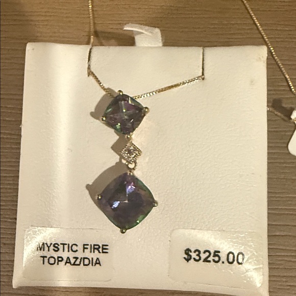 Mystic Fire Topaz  Diamond Pendant Necklace
New with tags - Picture 3 of 3